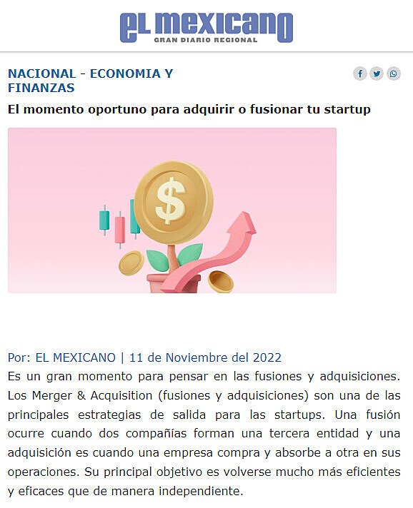 El momento oportuno para adquirir o fusionar tu startup